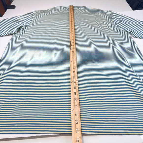Peter Millar Summer Comfort Polo Men's XL Yellow Stripe Performance Golf Stretch - Picture 9 of 11